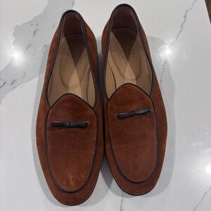 Belgian loafers Suede Brown Maus&hoffman Men's Bow Slip-On Loafers size 9